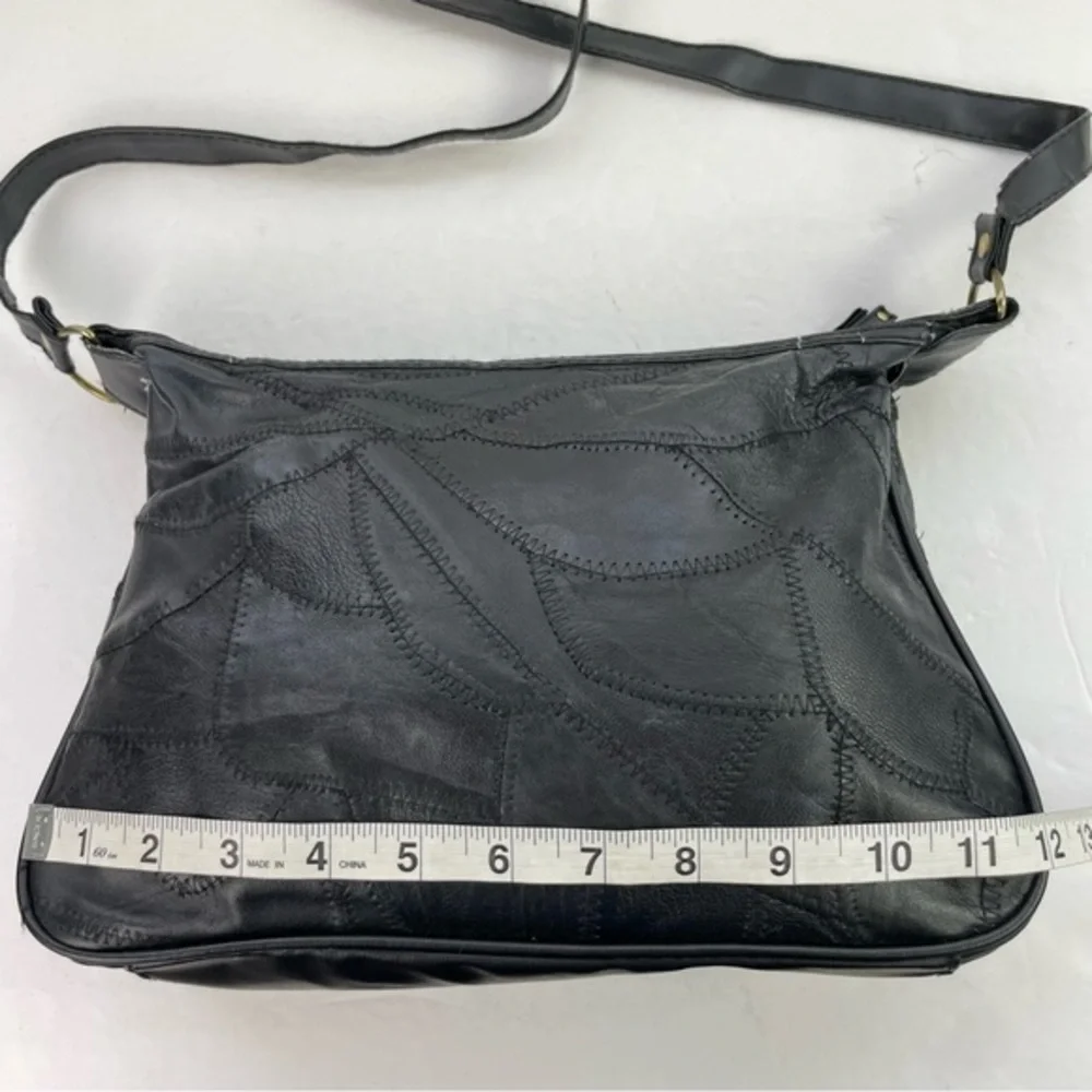 Vintage Black Patchwork‎ Crossbody Handbag Purse